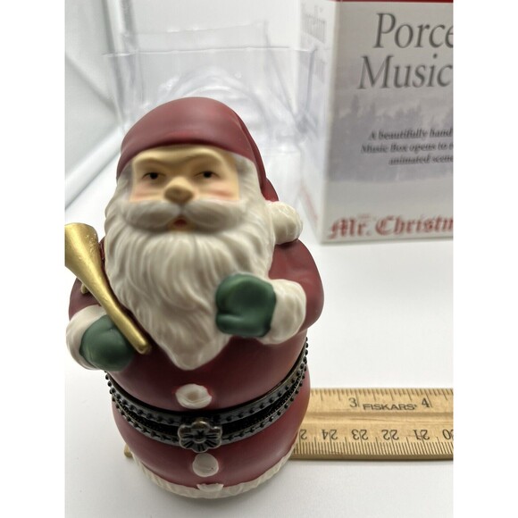 Mr Christmas Hinged Animated Santa Wish You Merry Christmas Music Box 2003 - Picture 2 of 12